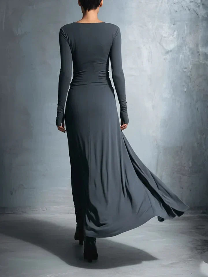 Elegante Abito maxi di Jersey con Nudo Lateral