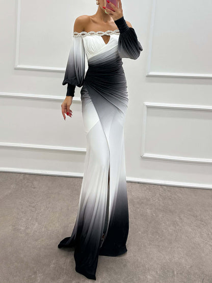 Delia | Abito da sera Off-Shoulder con Degradado