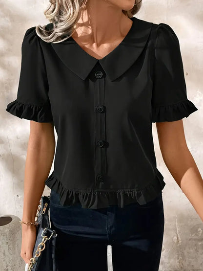 Foteini - Blusa elegante a maniche corte