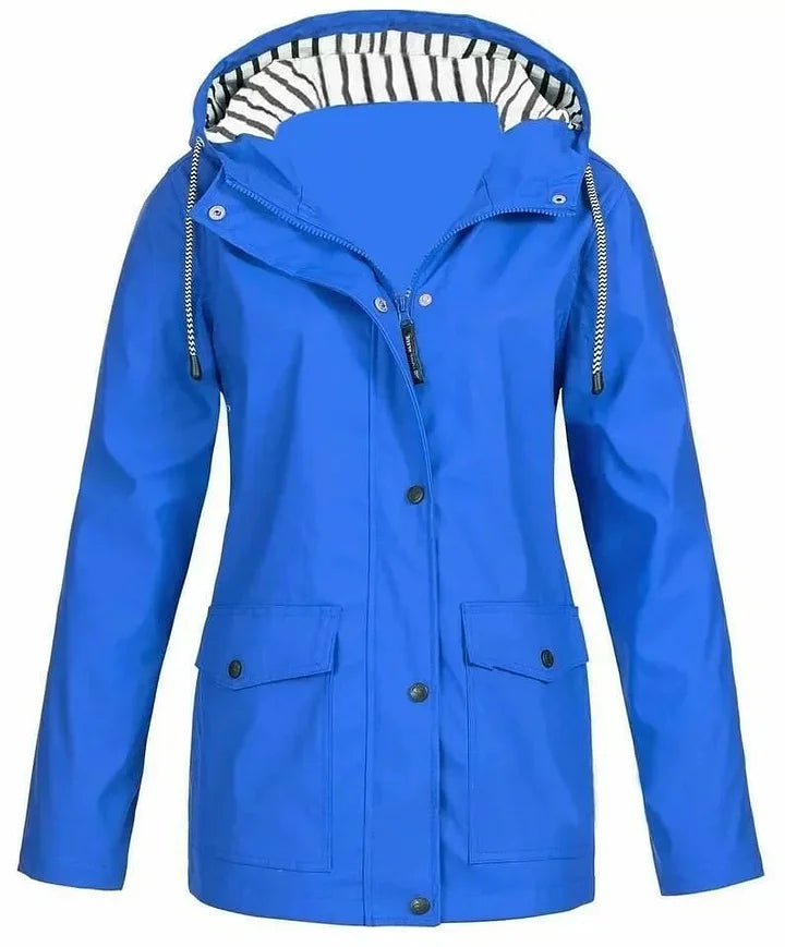 Ilektra - Giacca Elegante a maniche lunghe Impermeabile con cappuccio
