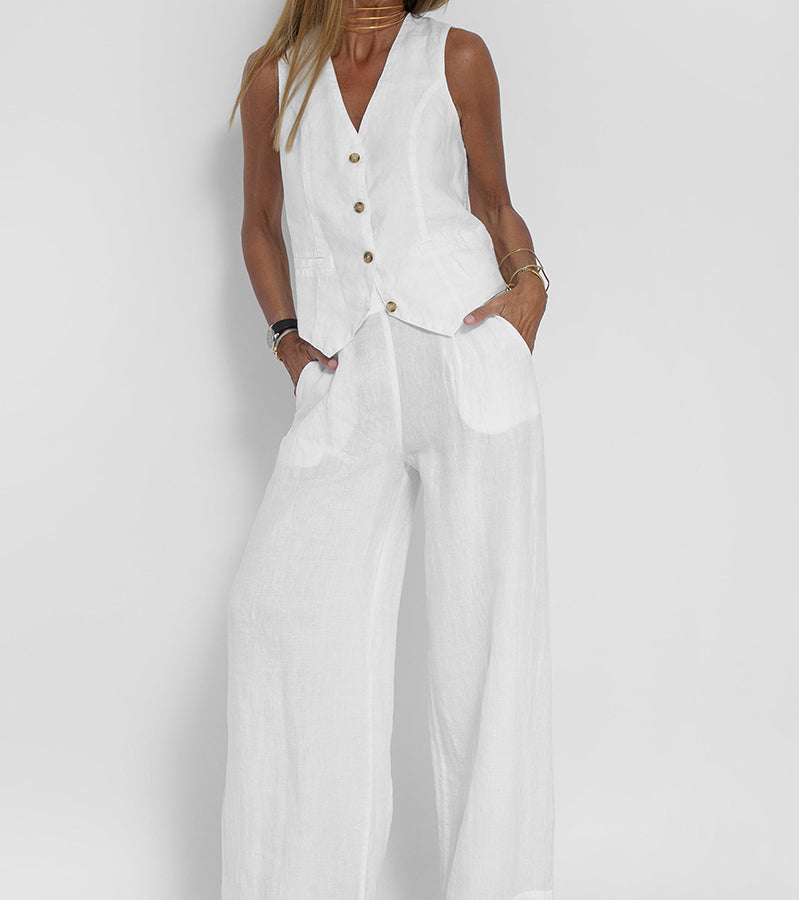 Jessica - Set Gilet Con bottoni & Pantaloni a gamballarga