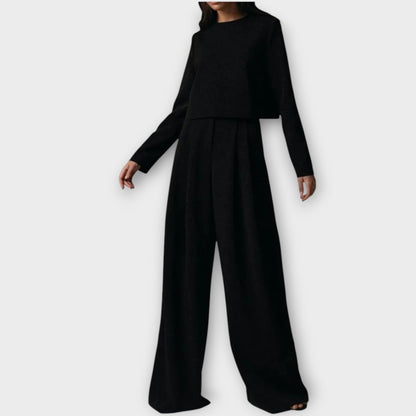 Set Elegante di Due pezzi con Pantaloni Amplios