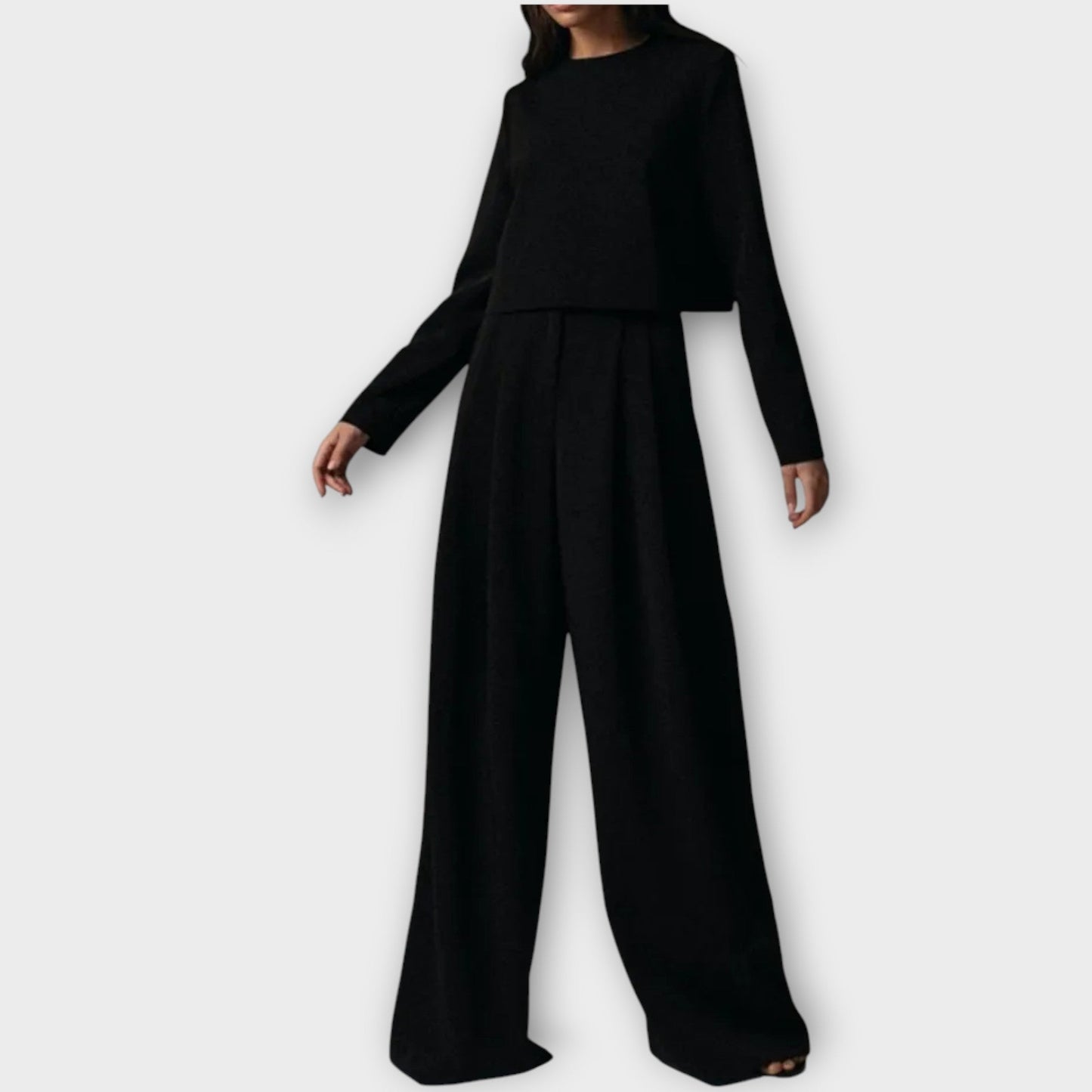 Set Elegante di Due pezzi con Pantaloni Amplios
