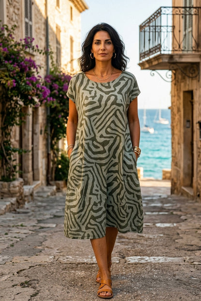 Abito estivo con collo rotondo - Eleganza senza tempo