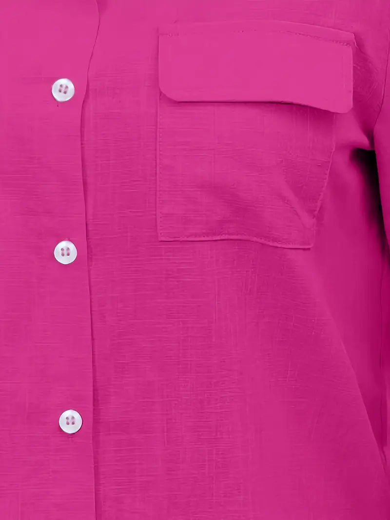 Athena - Camicia di Cotone con Tasche Frontali