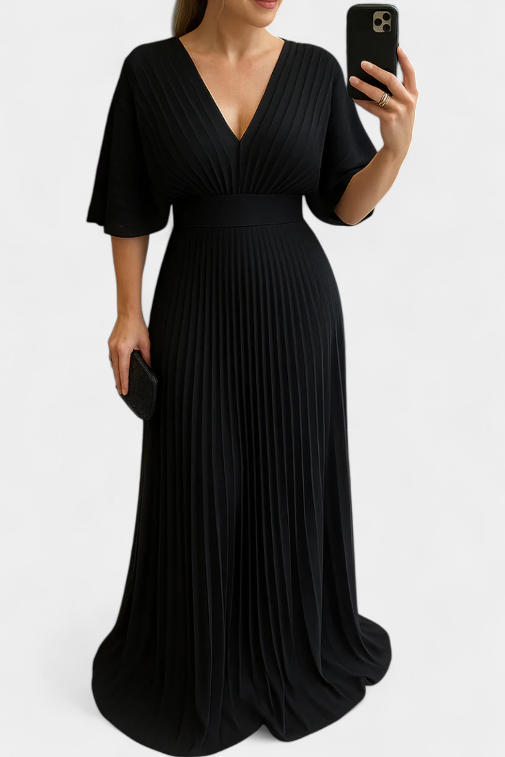 Odele Abito Plissettato Fluido con Schiena scoperta