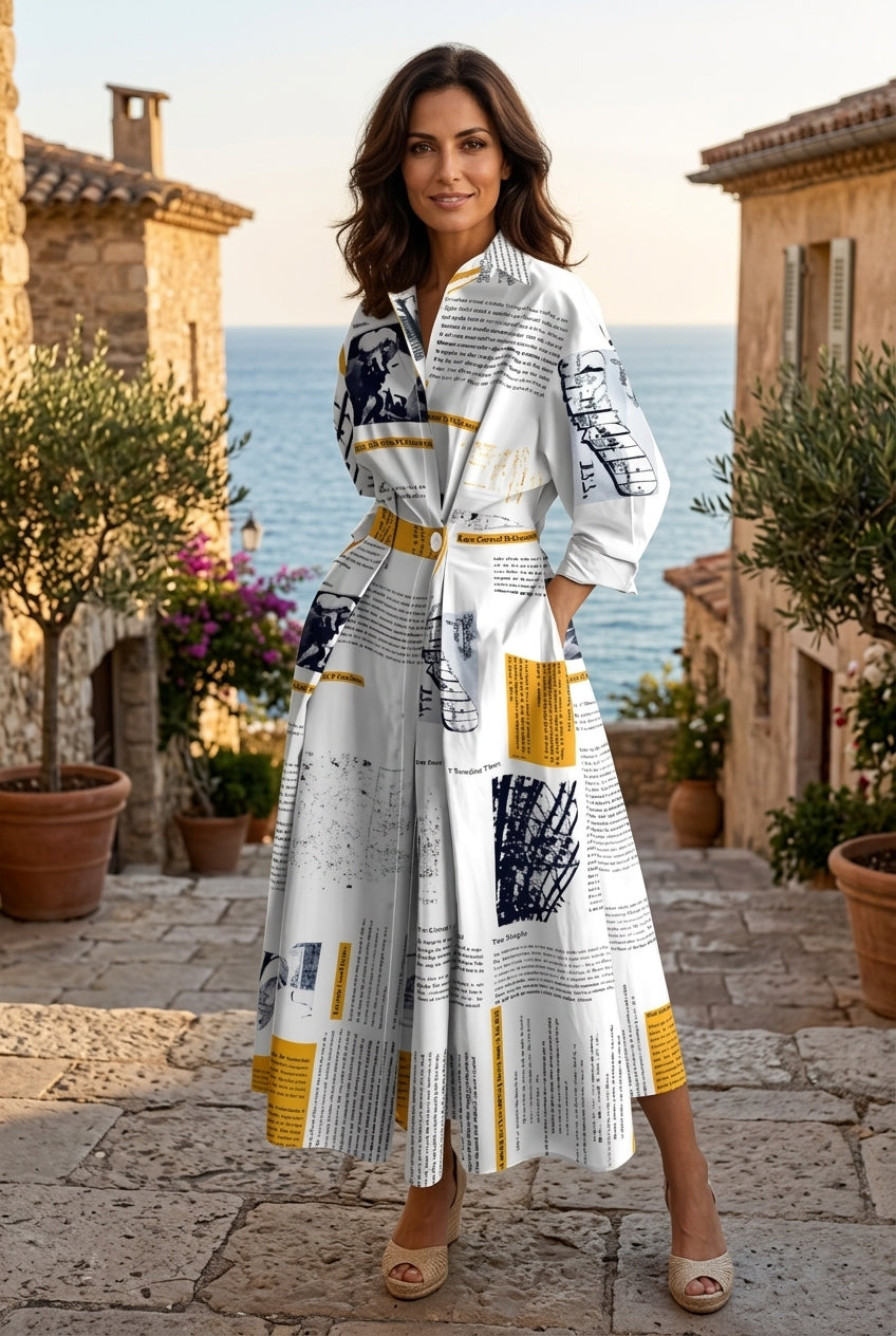 Abito lungo Tipo Cartera Elegante con Collo - Chic e Senza tempo