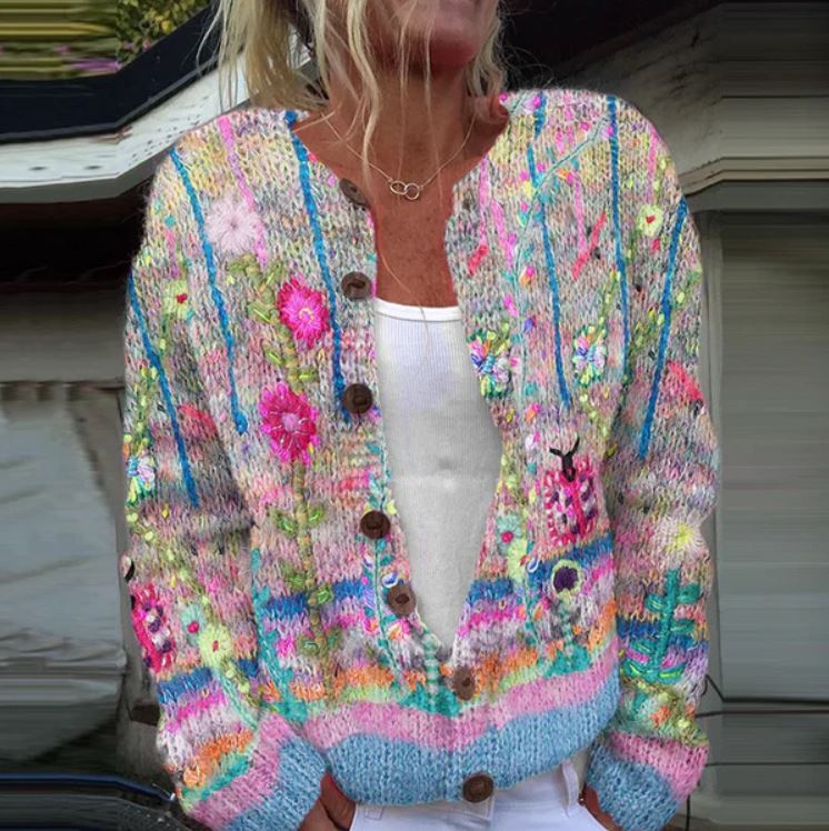 Sanne | Cardigan elegante con stampa floreale