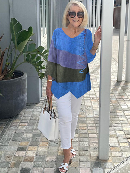 Tahlira - Top Casual a maniche lunghe e Corte Largo