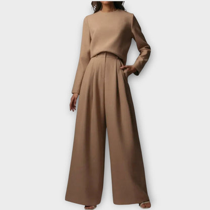 Completo Elegante di Dos Capi con Pantalones Amplios