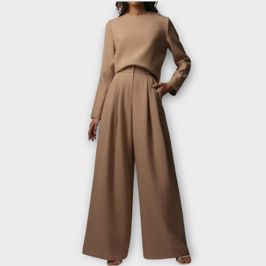 Completo Elegante di Dos Capi con Pantalones Amplios