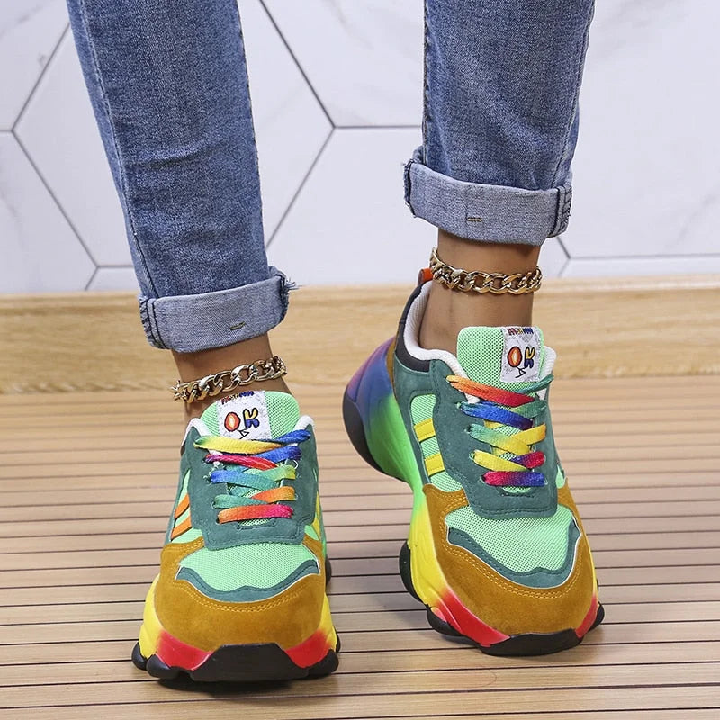 Jolie - Sneakers coloridas con suola gruesa per donna