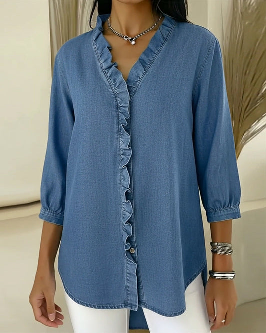 Elvari – Blusa elegante con dettagli di volant