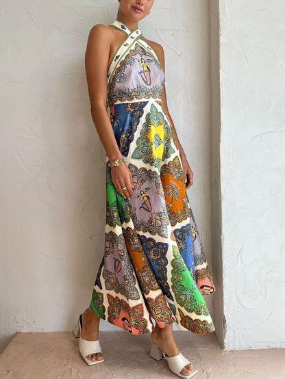 Il Abito maxi Halter Boho Luxe