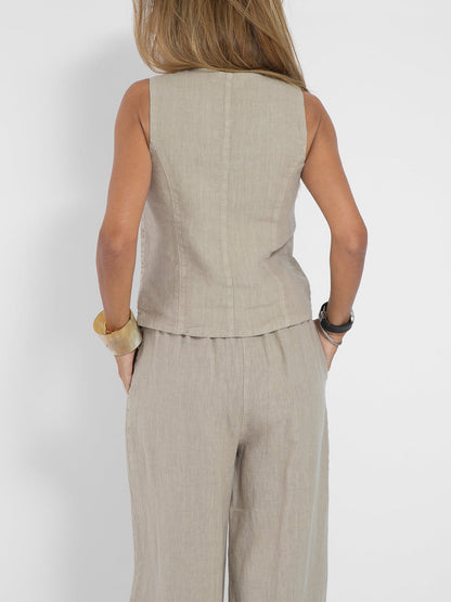 Jessica - Set Gilet Con bottoni & Pantaloni a gamballarga