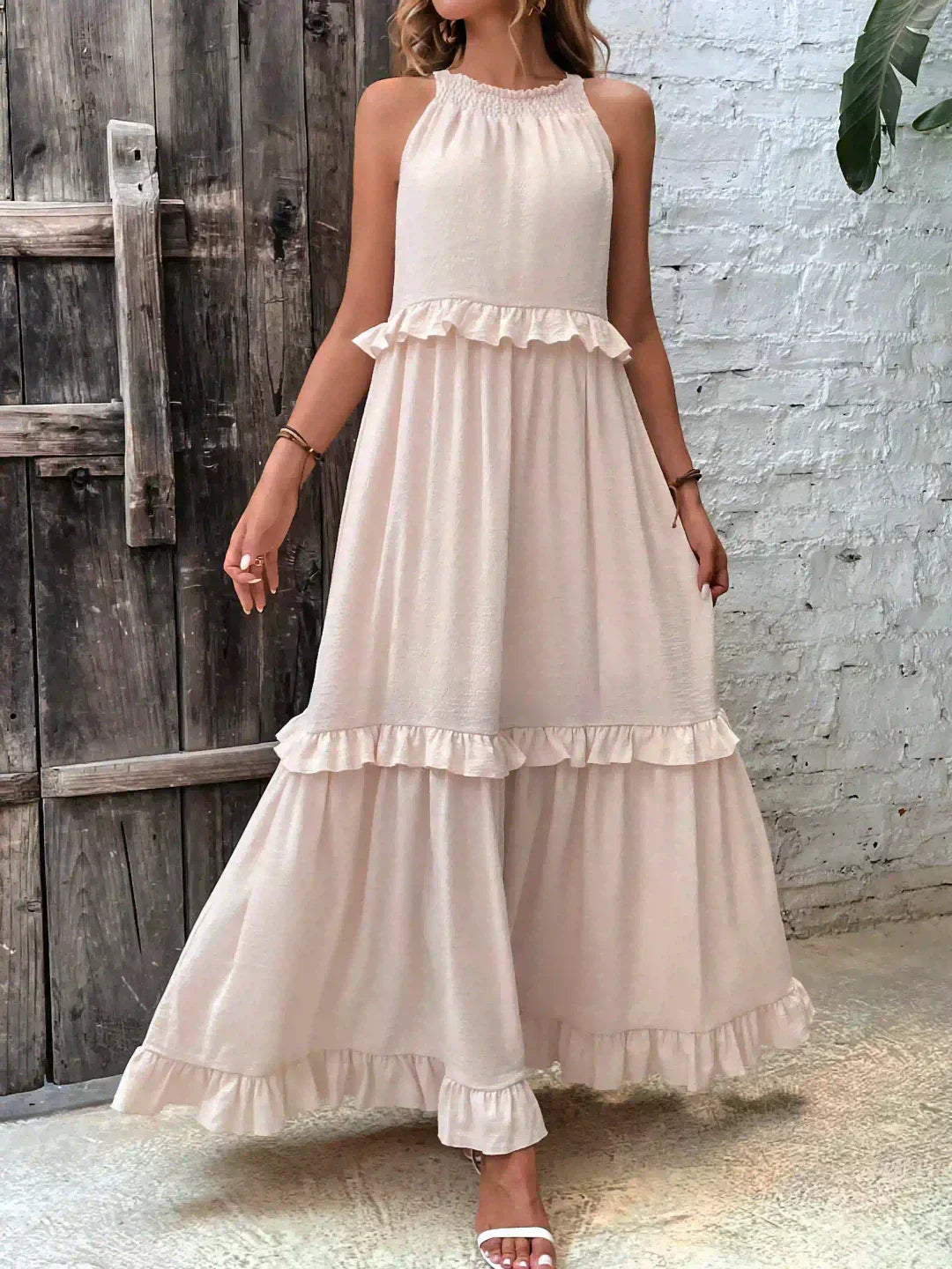 Landry - Abito senza maniche con volant chic