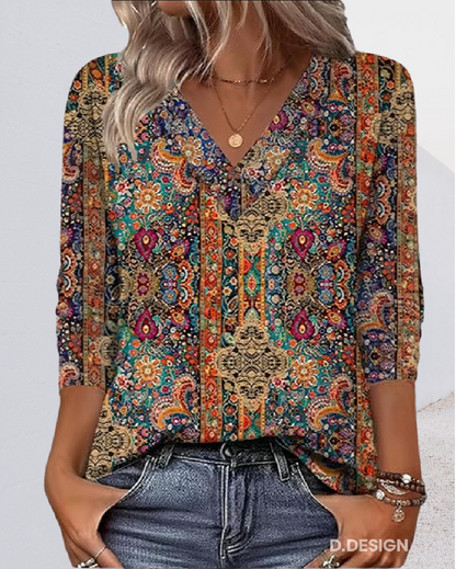 Blusa Retrò Impresa con collo a V