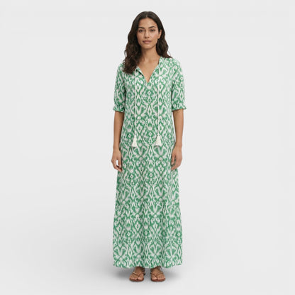 Abito maxi Boho Scollo Pico