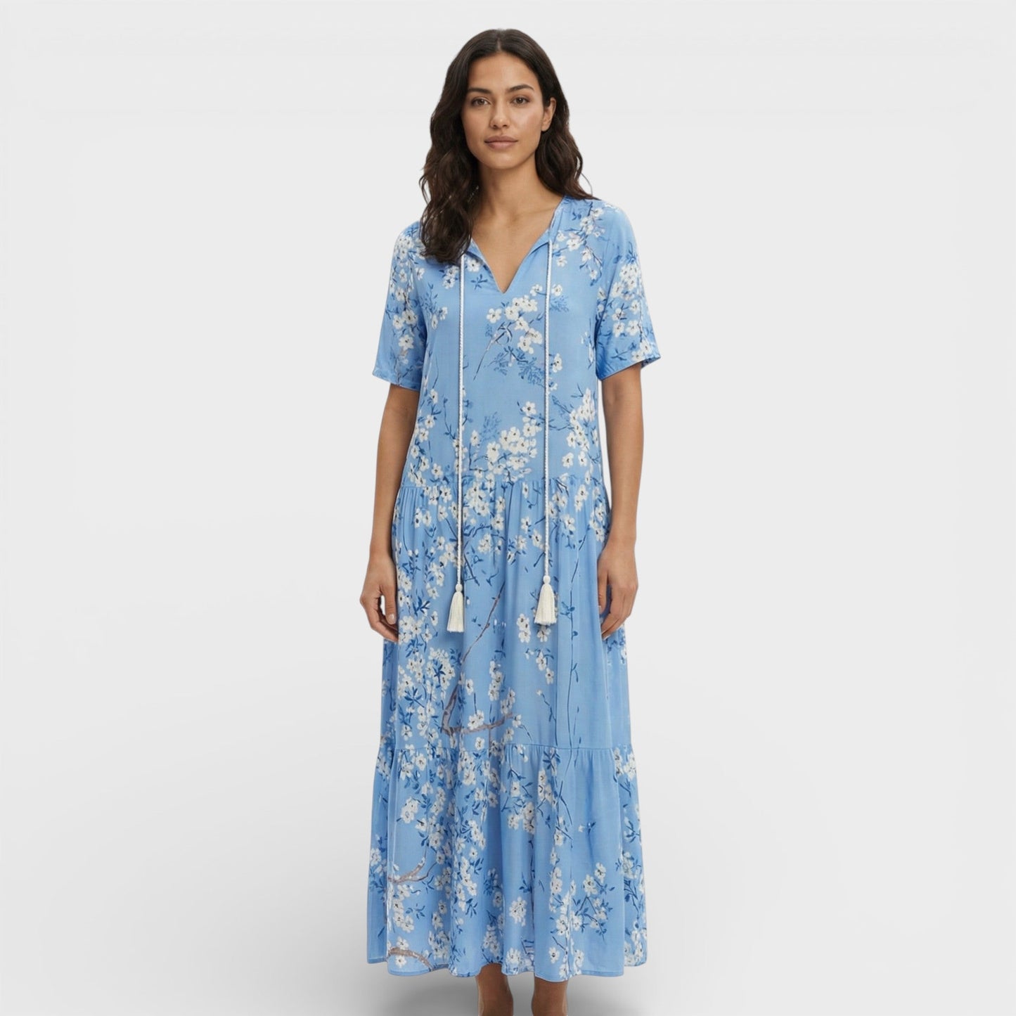 Abito maxi Boho Scollo Pico