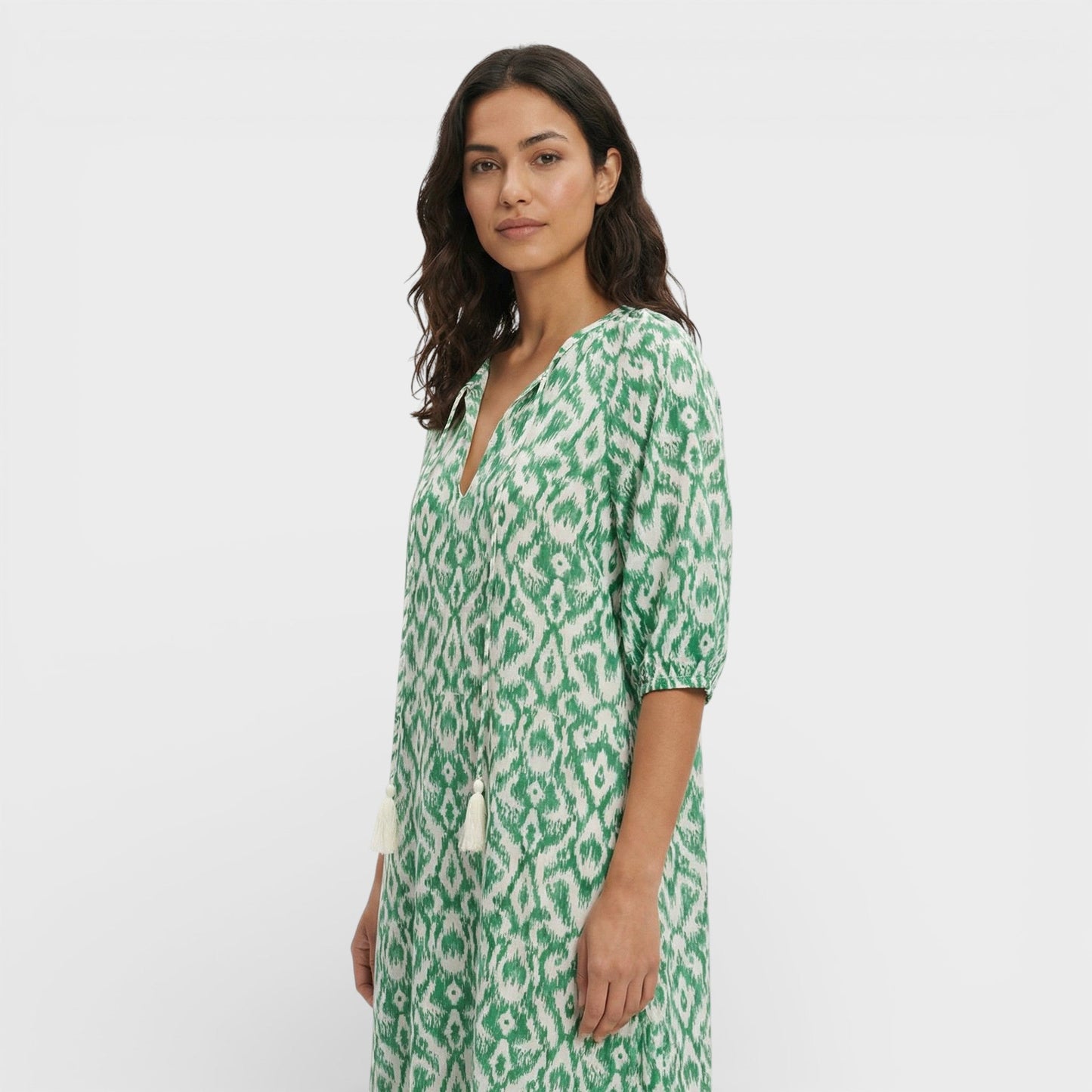 Abito maxi Boho Scollo Pico