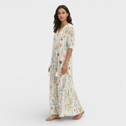 Abito maxi Boho Scollo Pico