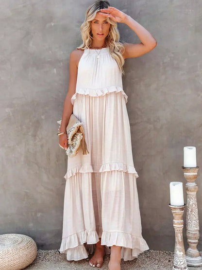 Ilona - Abito Halter con Volant e Tasche Maxi