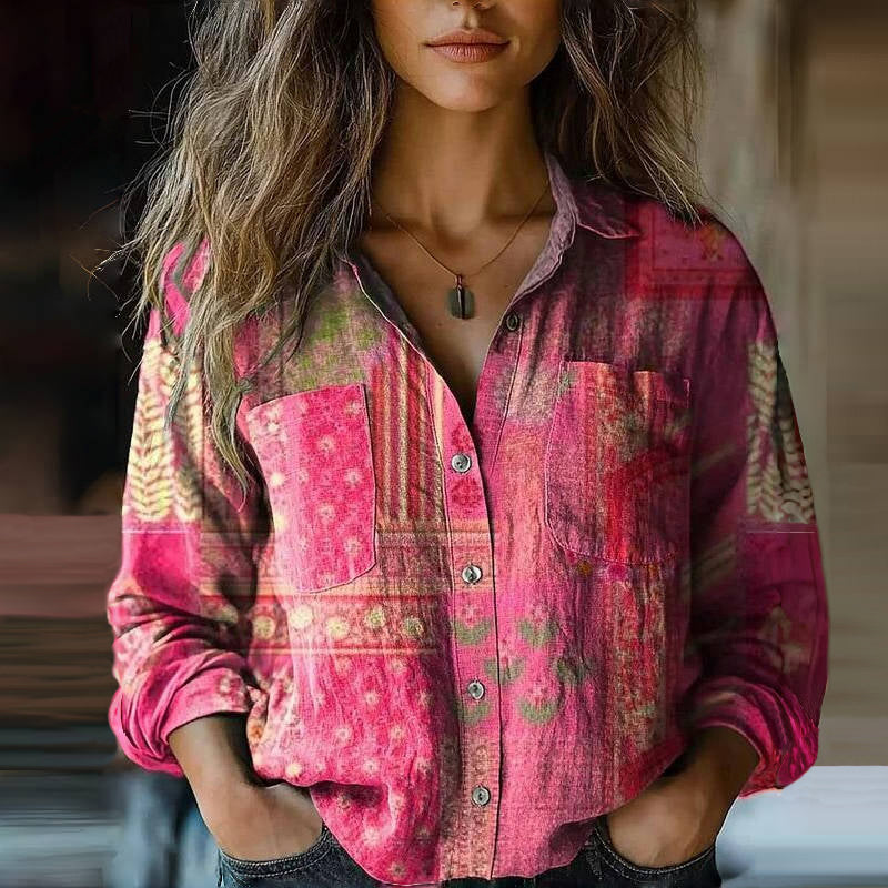 MONICA™ - BLUSA DI PRIMAVERA IMPRESA VINTAGE