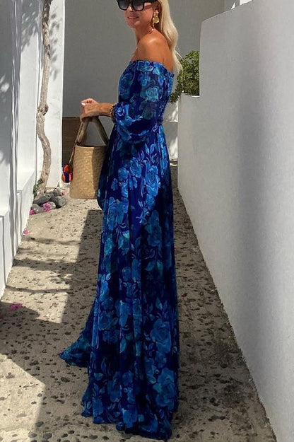 Francesca - Abito Maxi Floreale Off-the-Shoulder