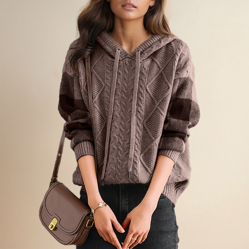 Emily | Maglione con cappuccio in maglia Trenzado