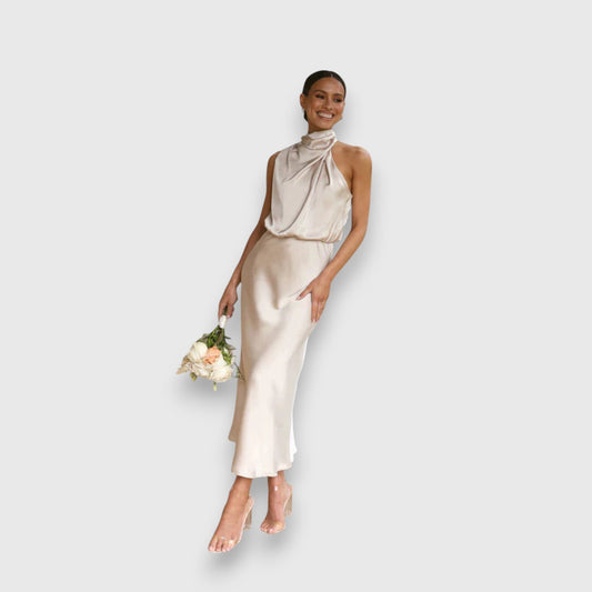 Daisy | Elegante Abito di Satin con Collo Halter