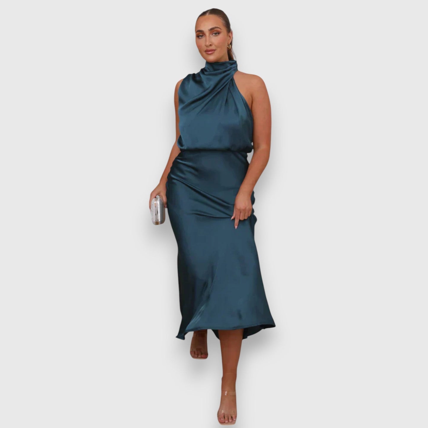 Daisy | Elegante Abito di Satin con Collo Halter