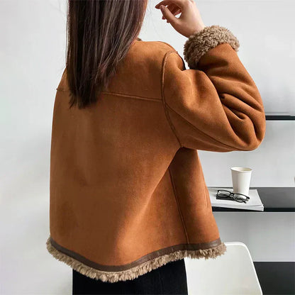 Isabel - Giacca in shearling con bottoni