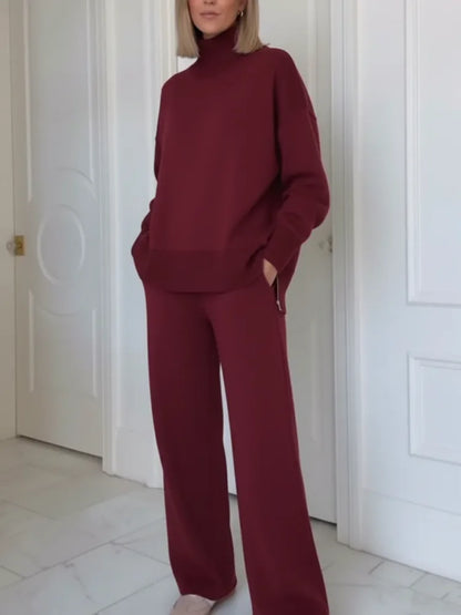 Set due pezzi con Collo alto e Chiusura di Cremallera, Pantaloni Rectos