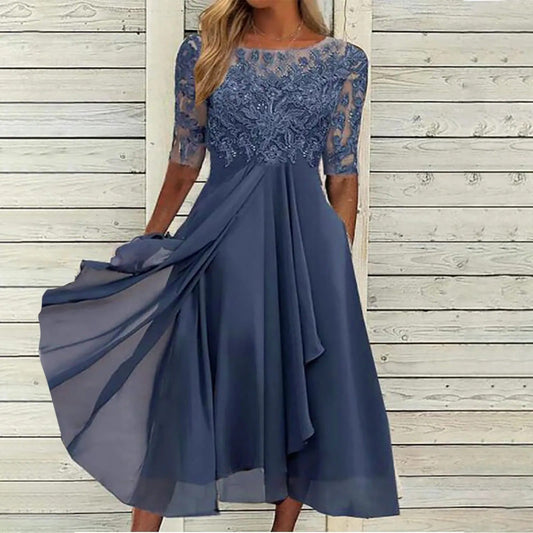 Taryn® | Abito Midi di Pizzo Elegante