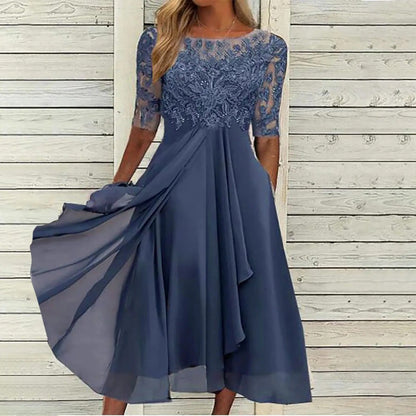 Scarlett™ - Abito Midi con Maniche di Pizzo