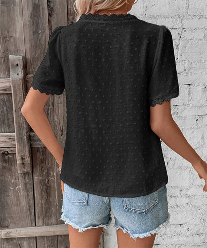 Maxine - Elegante Blusa estiva con scollo a V