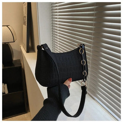Magnella | Borsa Elegante di spalla con design di pelle effetto coccodrillo