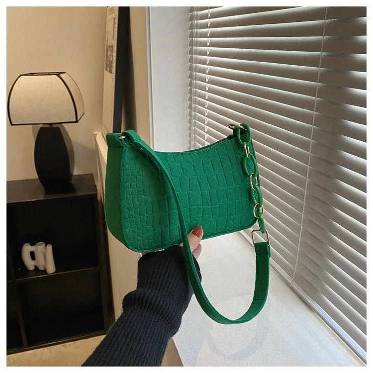 Magnella | Borsa Elegante di spalla con design di pelle effetto coccodrillo