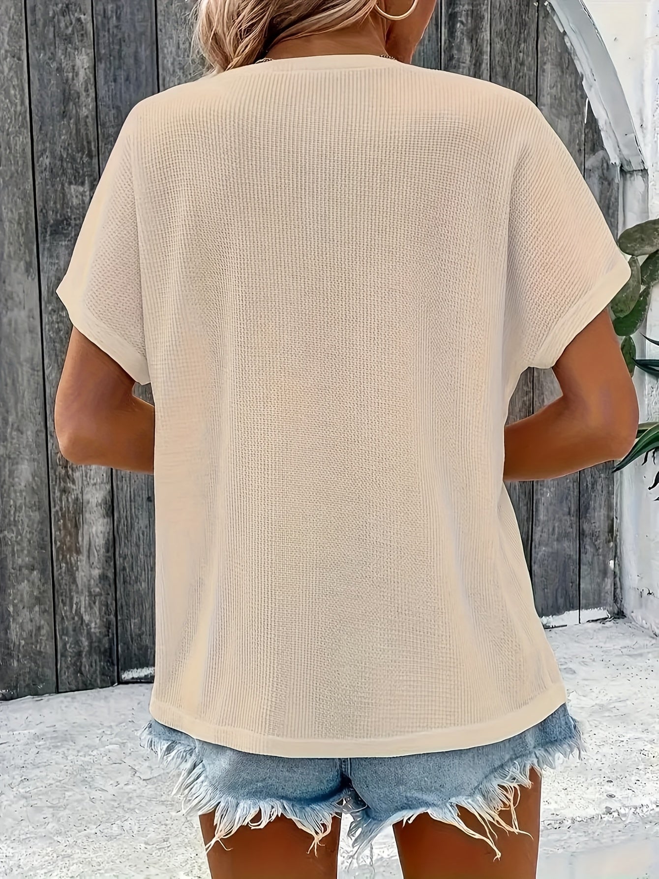 Marylou - Top a maniche corte con scollo redondo casual