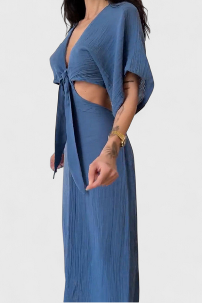 Myra Abito Fluido con Lazo Frontal e Cut-Outs