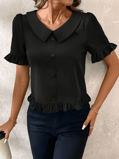 Foteini - Blusa elegante a maniche corte