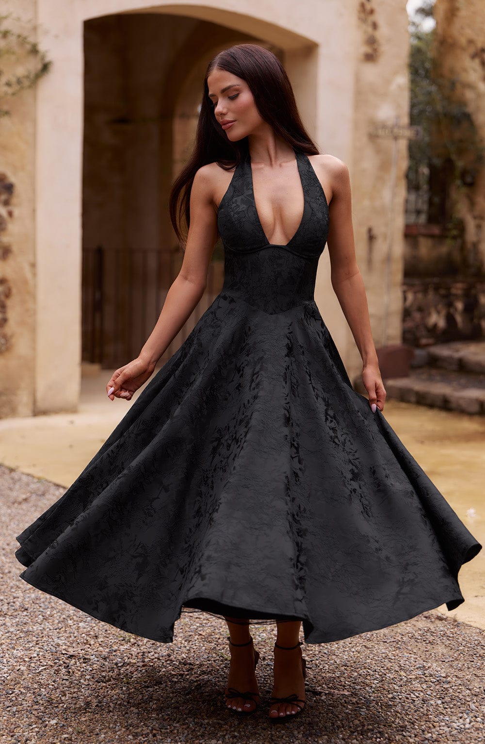 Eulalie - Abito Senza Espalda Elegante con Scollo a V