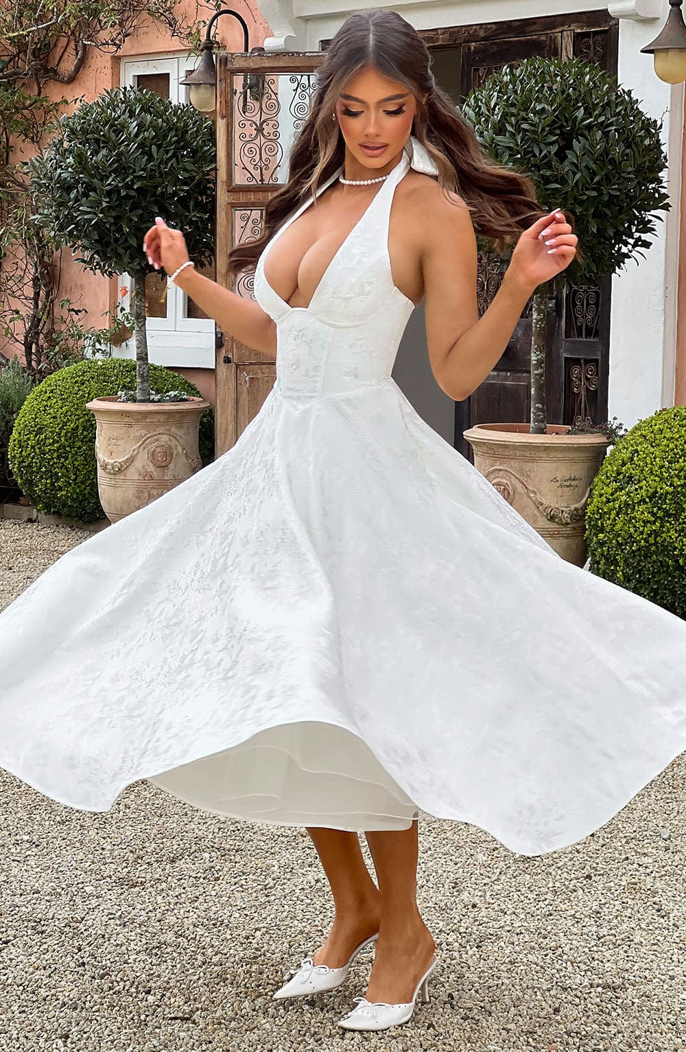 Eulalie - Abito Senza Espalda Elegante con Scollo a V