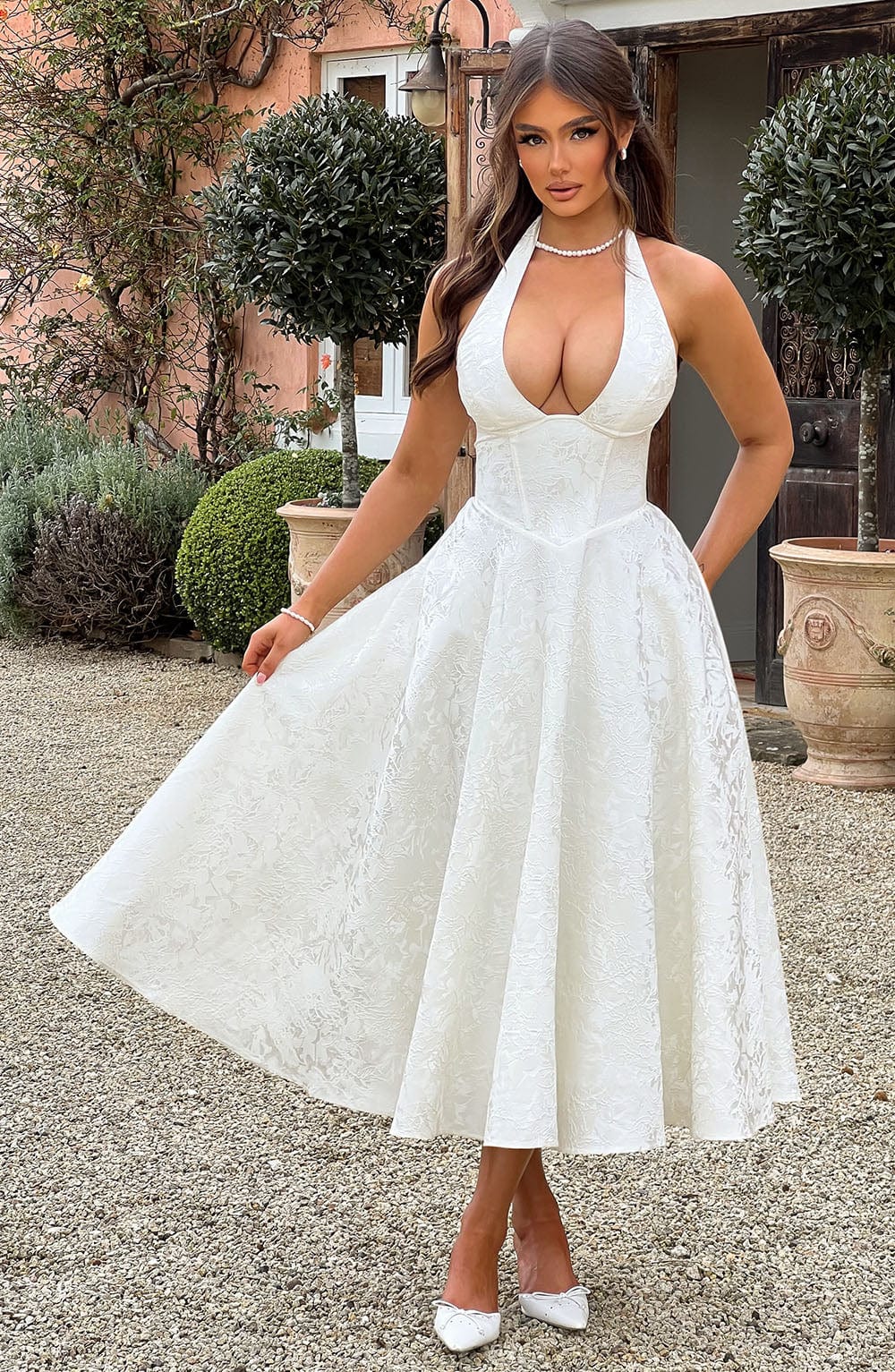 Eulalie - Abito Senza Espalda Elegante con Scollo a V