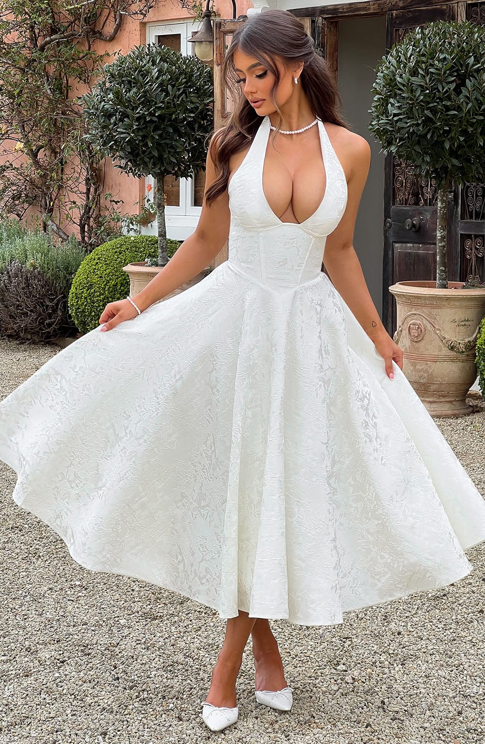 Eulalie - Abito Senza Espalda Elegante con Scollo a V