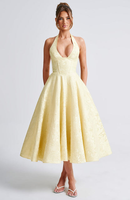 Eulalie - Abito Senza Espalda Elegante con Scollo a V
