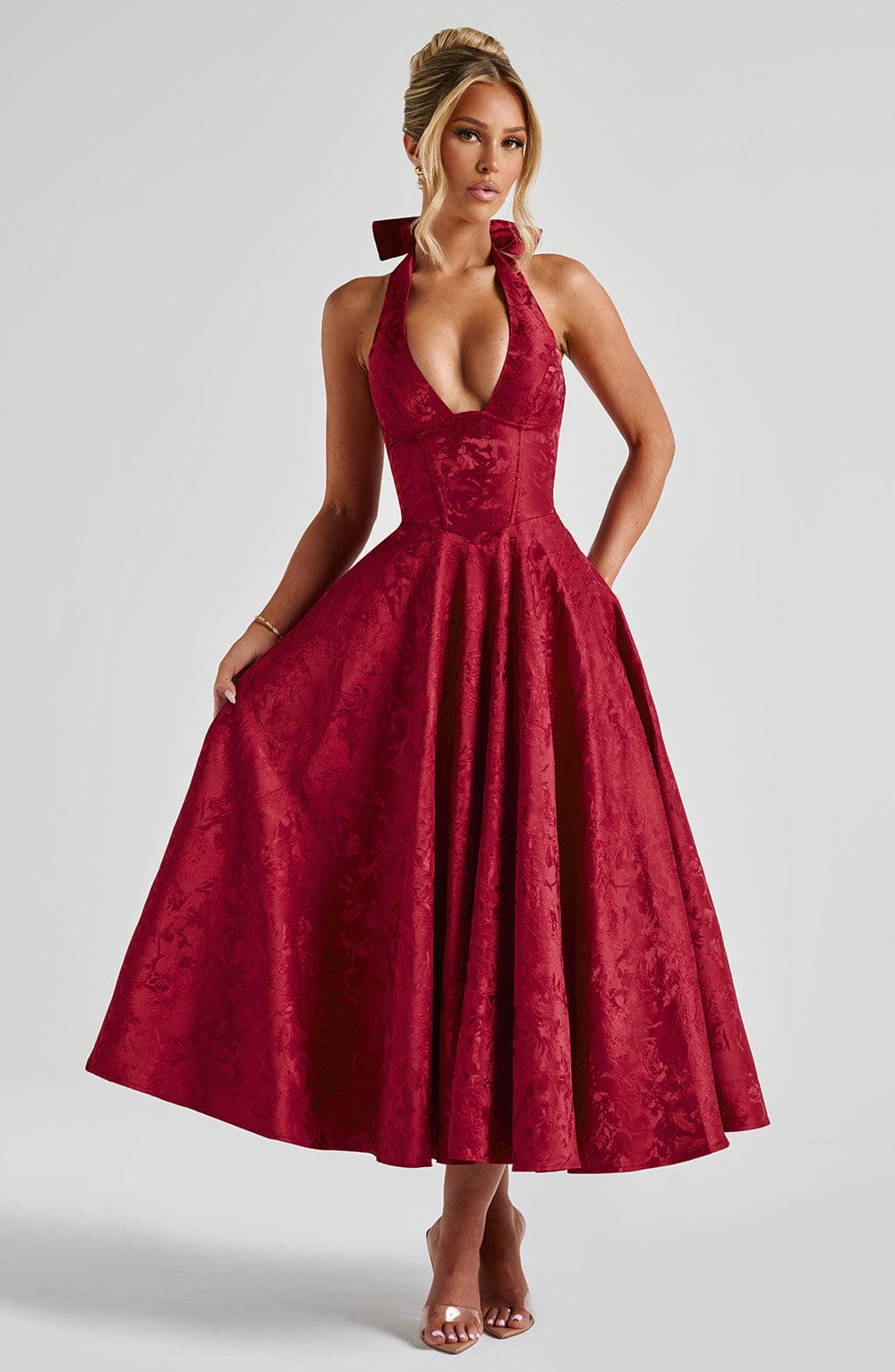 Eulalie - Abito Senza Espalda Elegante con Scollo a V