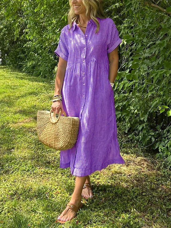 CLAIRE – ABITO CHEMISIER A RIGHE SENZA SFORZO