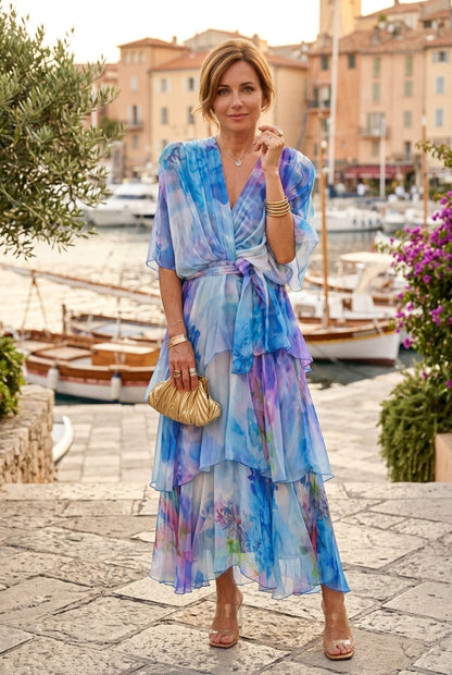 Cassia – Abito fluido in chiffon per donna