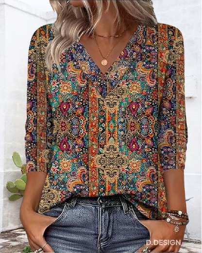 Blusa Retrò Impresa con collo a V